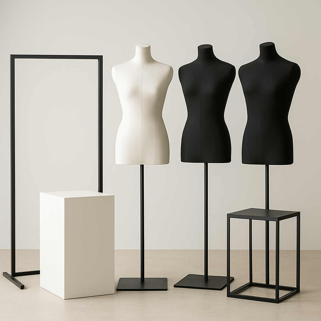 Retail mannequins and display props for clothing store